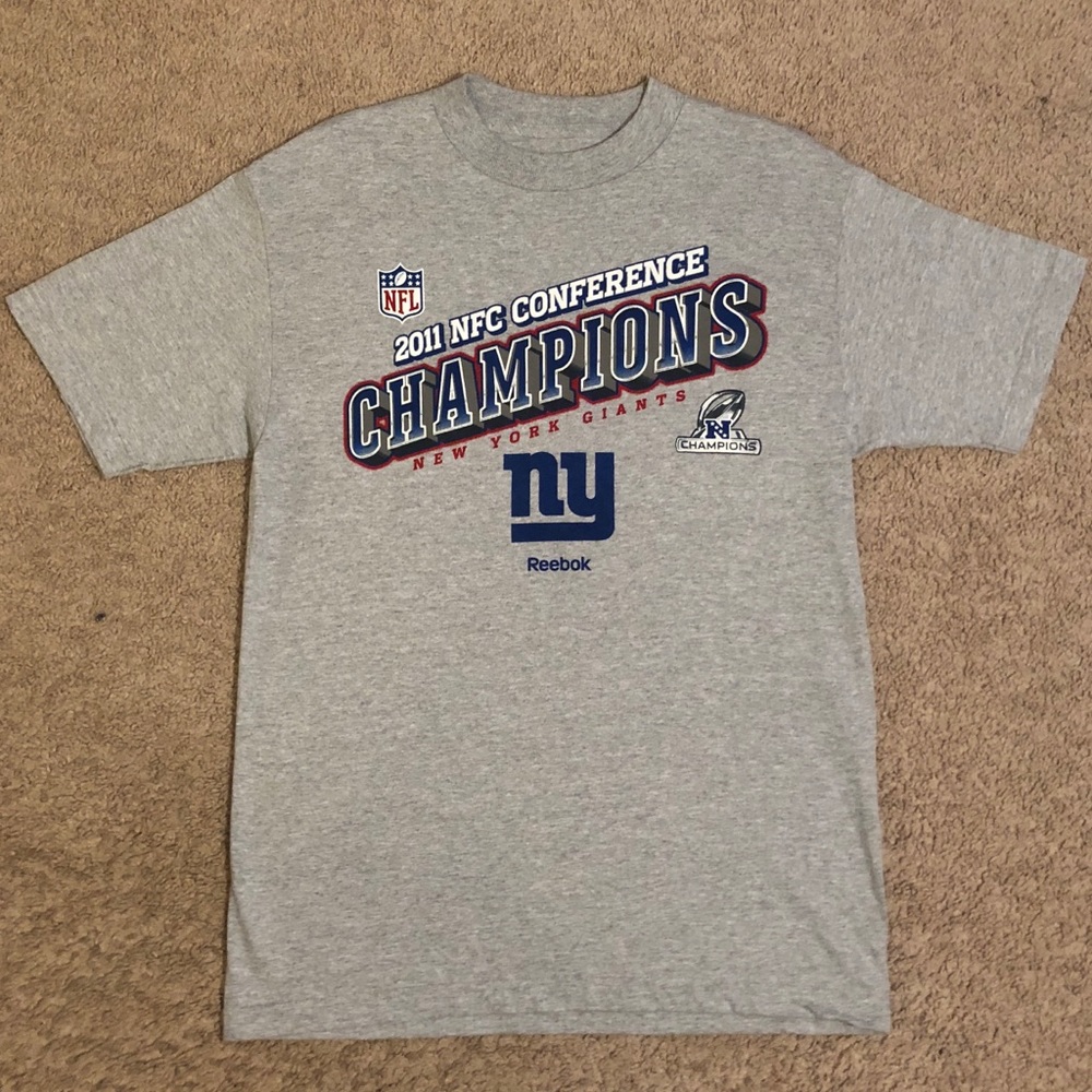 Men’s reebok ny giants superbowl shirt gray Medium
